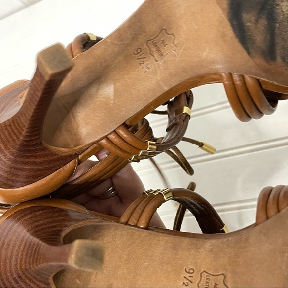 Tory Burch Audrianna Glazed Lounge Lace Up Heels Size 9.5 595 - Picture 7 of 14